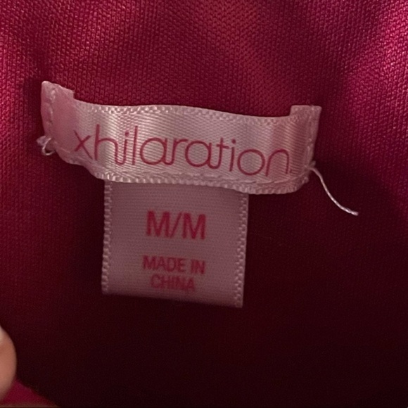 Xhilaration Women Fuchsia Romper with Lace Size Medium - Picture 2 of 3